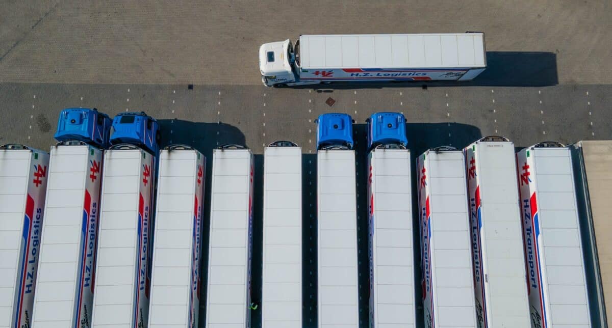 Trucks on bay