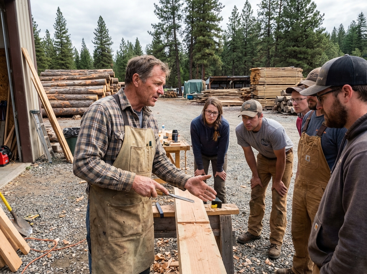 Formateur guidant des étudiants lors d