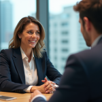 Coach femme en entretien dans un bureau moderne
