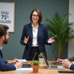 Femme professionnelle en réunion d'équipe en bureau moderne