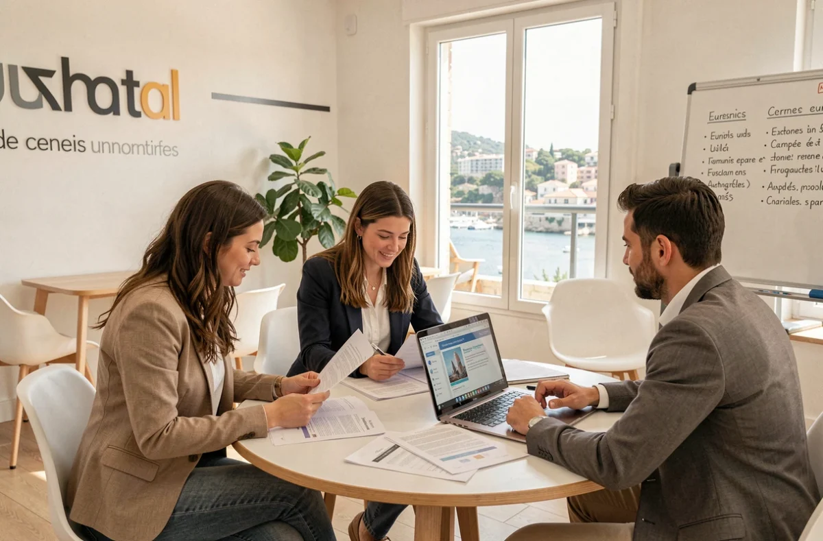 Groupe d'apprenants adultes en session de formation