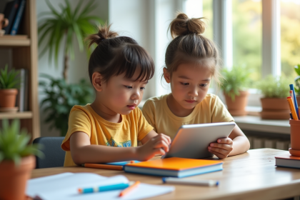 Adolescent étudiant à la maison avec des méthodes d'apprentissage innovantes