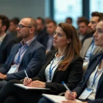 Groupe de professionnels lors d'une conférence digitale à Paris