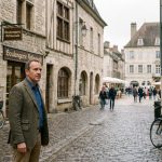 Homme d'affaires dans une rue de Beaune