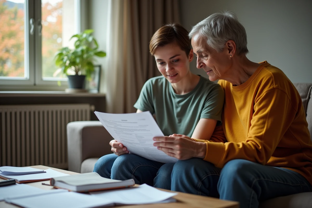 Jeune étudiante examinant un formulaire de bourse