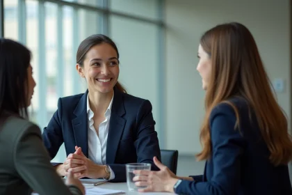 Jeune femme professionnelle en réseautage à Paris