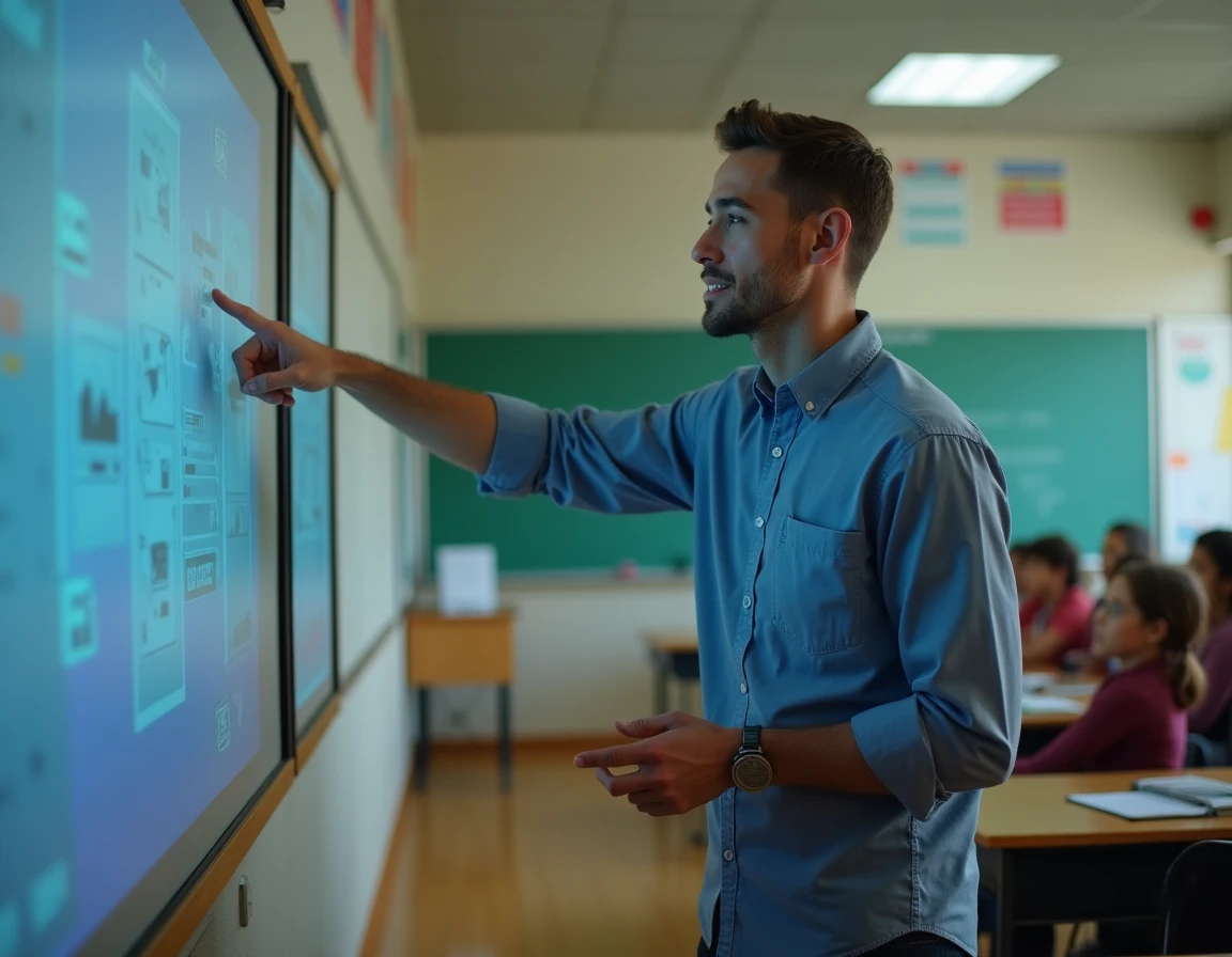 Professeur présentant l'interface ENT PSN Mon Lycée à ses élèves en classe