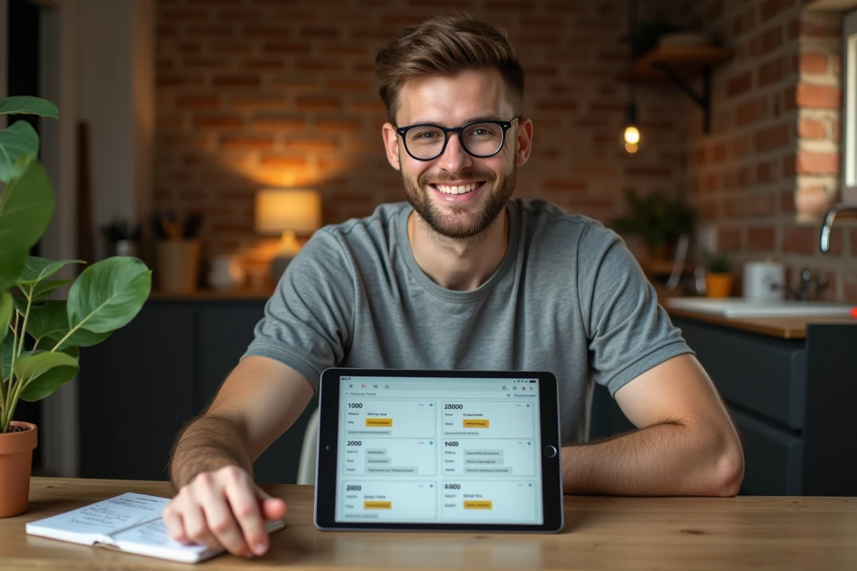 Jeune entrepreneur analysant les tarifs d'un abonnement emailing selon la taille de sa base de contacts